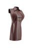 Leather Sculpt Dress - Brown