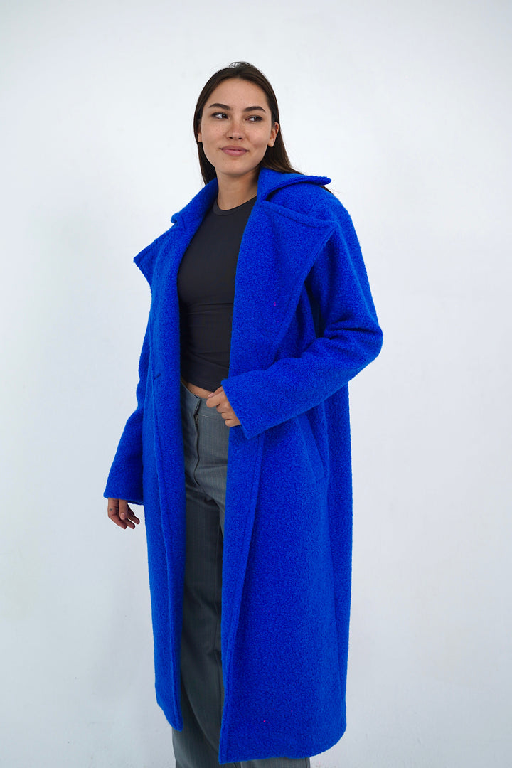 Electric Blue Teddy Coat