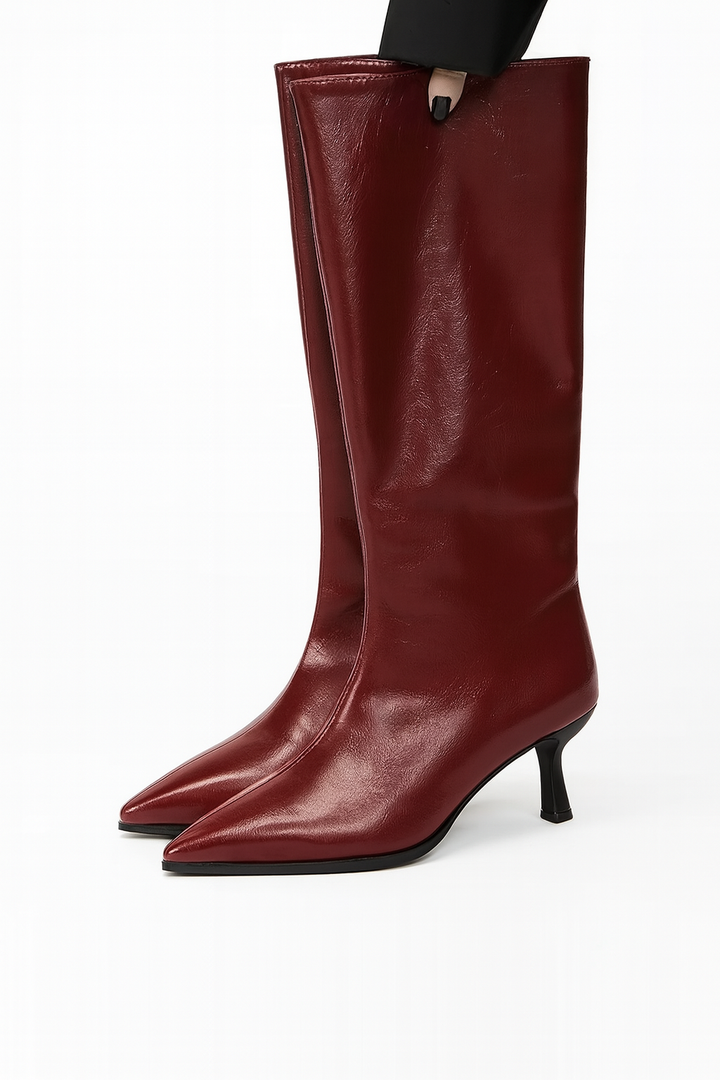 Wine Leather Boots