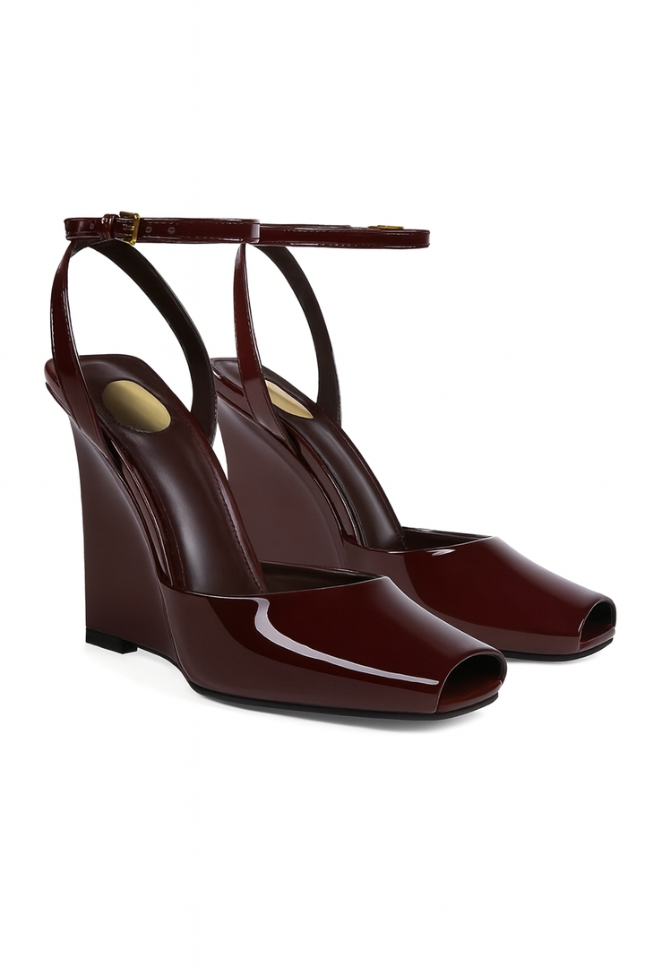 Crimson Chunky Heels